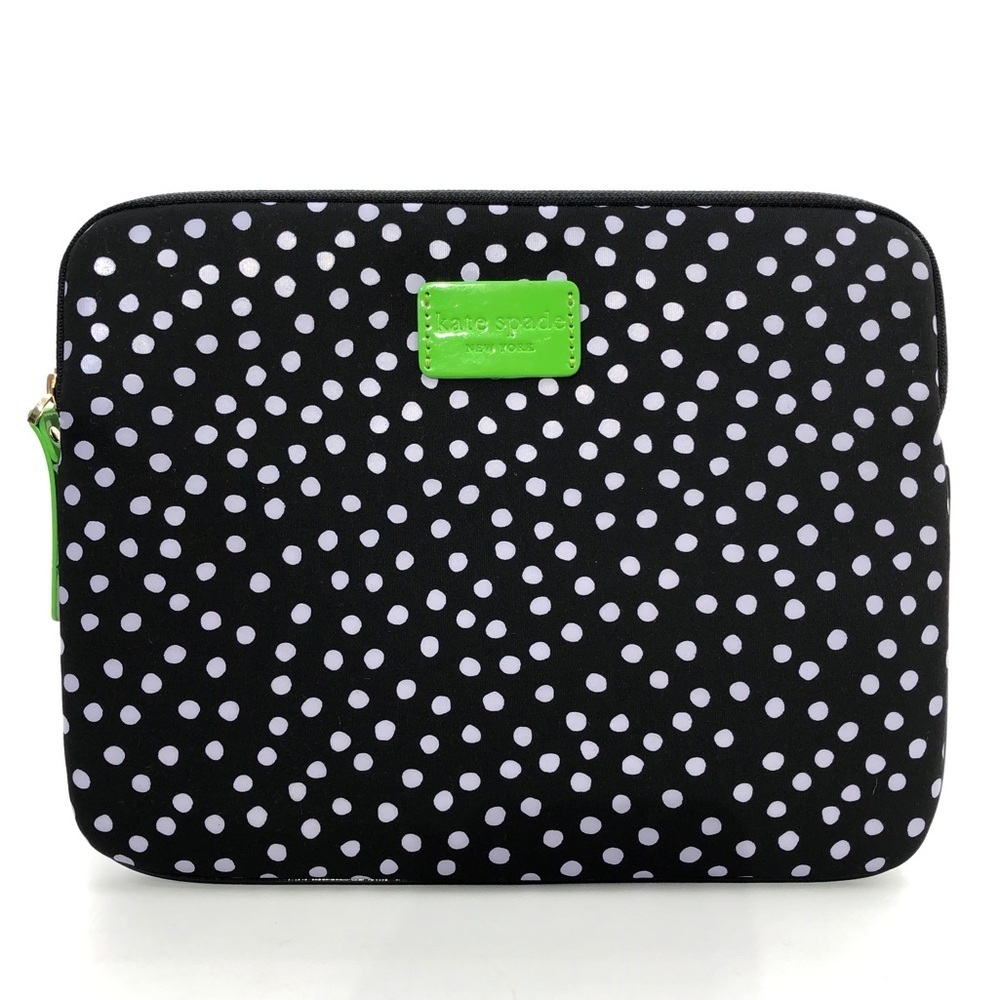 Kate Spade New York Black White Polka Dot Zip Around Tablet Sleeve NEW